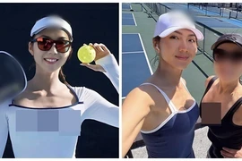 Ngọc Quyên khoe dáng quyến rũ trên pickleball khi định cư ở Mỹ
