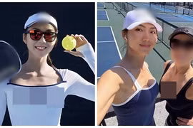 Ngọc Quyên khoe dáng quyến rũ trên pickleball khi định cư ở Mỹ