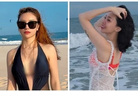 Tóc Tiên - Hạnh Sino gợi cảm với bikini đầu năm