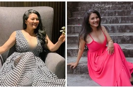 Kiều Trinh “Mùa len trâu” trễ nải vòng một với váy áo xẻ sâu