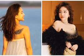 Vân Hugo quyến rũ sau sinh, lộ hình xăm “khủng”