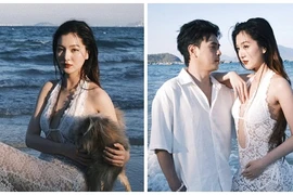 Vợ Hồ Quang Hiếu diện trang phục xuyên thấu sau 4 tháng sinh con