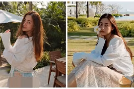 Lương Thùy Linh khoe dáng gợi cảm với bikini khi đi biển