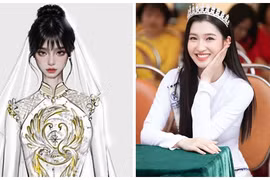 Áo dài lễ ăn hỏi của Á hậu Phương Nhi có gì đặc biệt?