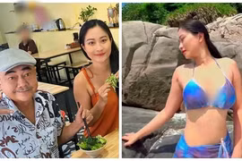 Bạn gái NSND Việt Anh khoe dáng với áo tắm trên biển