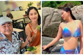 Bạn gái NSND Việt Anh khoe dáng với áo tắm trên biển