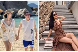 Bạn gái Quang Minh mặc gợi cảm sau 6 tháng sinh nở