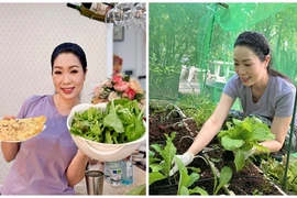 Trịnh Kim Chi vào bếp nấu ăn từ rau trồng trong biệt thự