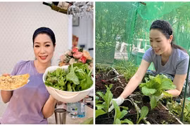 Trịnh Kim Chi vào bếp nấu ăn từ rau trồng trong biệt thự