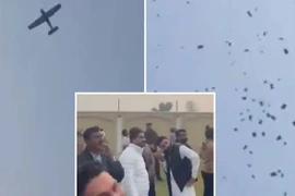 Bố chú rể thuê máy bay rải tiền xuống đám cưới con trai