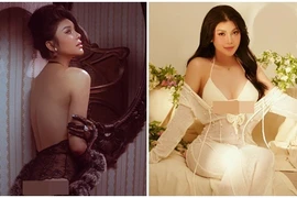 Đối thủ của Ngọc Trinh mặc táo bạo khoe đường cong hết cỡ
