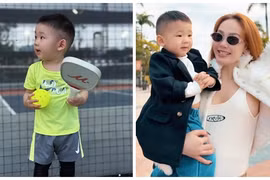 Minh Hằng khoe quý tử tập đánh pickleball