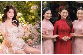 Ca sĩ Tuyết Nhung - con nuôi Phi Nhung rạng rỡ trong ngày cưới