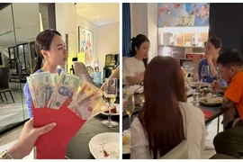 Đàm Thu Trang mở tiệc trong biệt thự triệu đô cận Tết