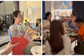 Đàm Thu Trang mở tiệc trong biệt thự triệu đô cận Tết