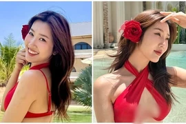 Thúy Ngân diện bikini khoe dáng săn chắc hậu phủ nhận mang bầu