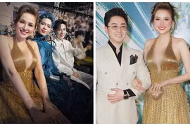 Diễm Hương mặc xẻ sâu bên chồng kém tuổi, khoe “đu idol” thành công