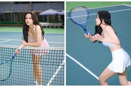 Mai Phương Thúy khoe eo nhỏ xíu trên sân tập