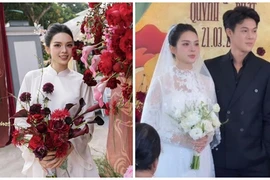 “Bà bầu” Quỳnh Lương đẹp không tỳ vết trong lễ vu quy