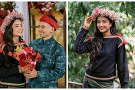 H'hen Niê tình tứ bên chồng trong lễ ăn hỏi