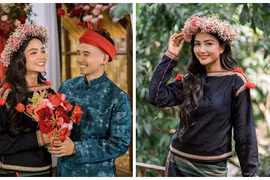 H'hen Niê tình tứ bên chồng trong lễ ăn hỏi