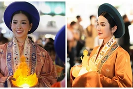 Tiểu Vy - Diệp Lâm Anh mặc Việt phục ở Đại lễ Vesak 2025