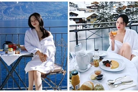 Hương Giang quyến rũ trong áo choàng tắm