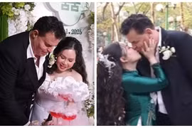 Diễn viên Trương Phương khóa môi chồng Tây trong lễ ăn hỏi