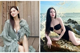 Cựu thành viên nhóm Mây Trắng đẹp quyến rũ khi đi biển