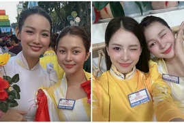 Bảo Ngọc và dàn hoa hậu tươi tắn trong lễ tổng duyệt diễu binh