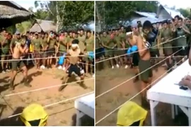 Chết cười xem võ sĩ bịt mắt thi đấu quyền anh