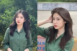 Nữ sinh trường Kiến trúc cực xinh xắn trong màu áo học quân sự