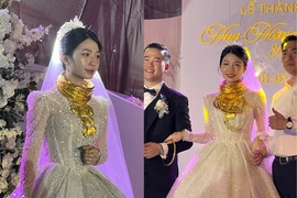 Đám cưới “siêu khủng” ở Hà Tĩnh: cô dâu đeo vàng trĩu cổ
