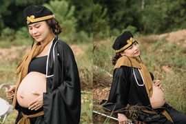 Mẹ bầu 7 tháng chụp ảnh hóa thân thành Trư Bát Giới