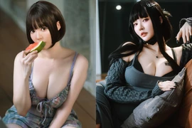 Nữ cosplayer nhắn fan tìm thông điệp từ mã vạch trên ngực ngồn ngộn