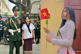 Nhan sắc hot girl Lào đến Điện Biên, chụp ảnh cùng bộ đội Việt