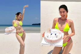 Thúy Ngân diện bikini đón sinh nhật, khoe đường cong triệt để 