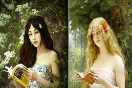 Ngỡ ngàng xem nữ sinh "tự sướng" theo tranh