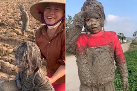 Bà ngoại “sang chấn tâm lý” với pha “tắm bùn” của những "búp măng non"