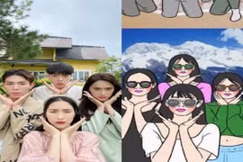 Chụp hình bắt trend cực khó đỡ, “gia đình hoa dâm bụt” gây sốt