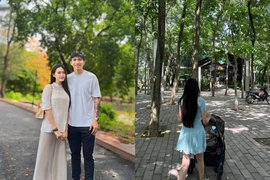 Doãn Hải My cùng chồng đưa quý tử đi chơi, khoe dáng nuột nà