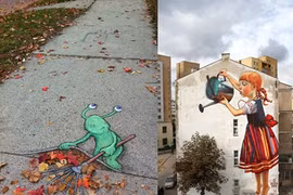 Hài hước tranh nghệ thuật đường phố