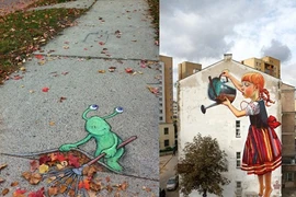 Hài hước tranh nghệ thuật đường phố