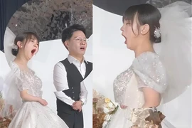 Cười nghiêng ngả với biểu cảm thiếu ngủ của cô dâu trong đám cưới