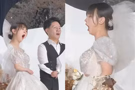 Cười nghiêng ngả với biểu cảm thiếu ngủ của cô dâu trong đám cưới