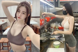 Nàng hot girl bán súp gà diện đồ bốc lửa khoe dáng nuột