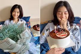 Á hậu Kiều Loan bật khóc khi đón sinh nhật trên giường bệnh