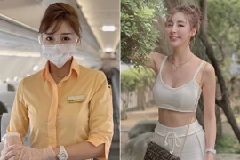 Nữ tiếp viên hàng không dáng cực đẹp, diện đồ gợi cảm chất ngất