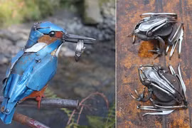 Choáng ngợp động vật hoang dã tuyệt đẹp từ phế liệu