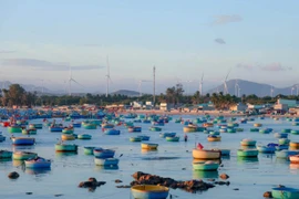 Ngỡ ngàng vẻ đẹp của làng chài mũi La Gàn nhìn từ trên cao